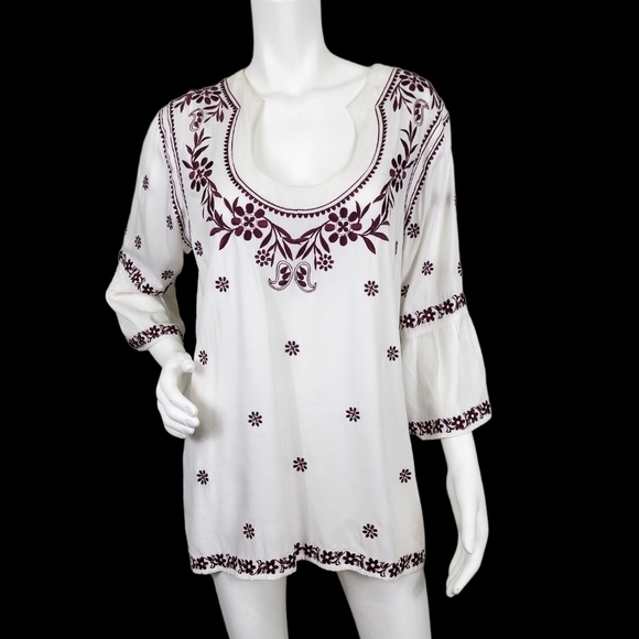 Escapada Living White Boho Coastal Cowgirl Size L - Picture 1 of 12